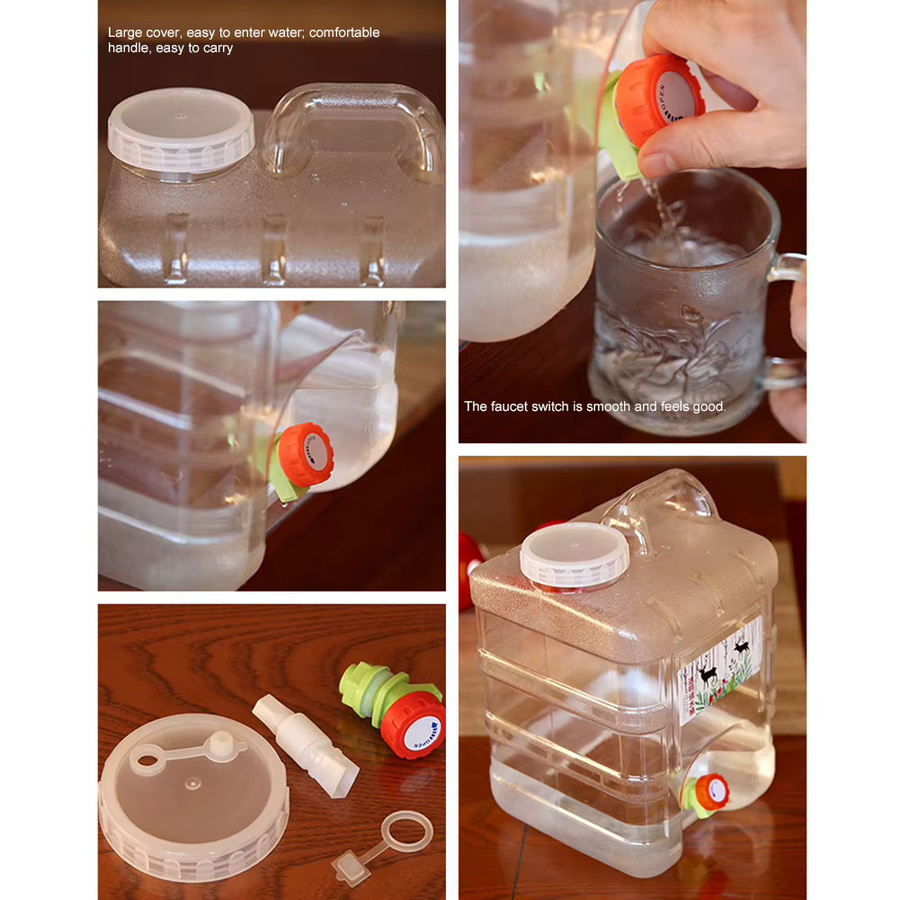 Alloet Tragbarer Wassertank mit Zapfhahn für Camping und Picknick, Transparent, 24 l - Bild 3