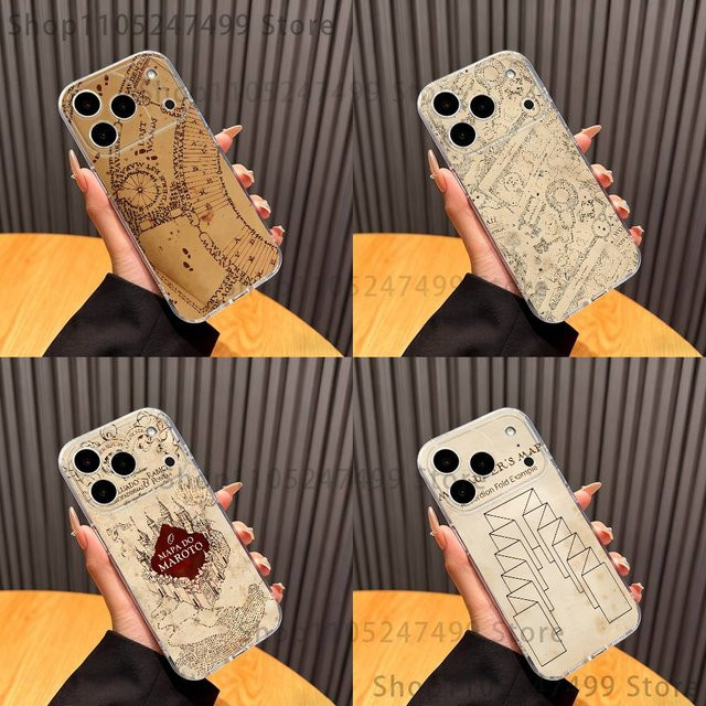 M-Marauders Map Softshell Handyhülle für iPhone (alle Modelle), Transparent/Multicolor - Bild 1