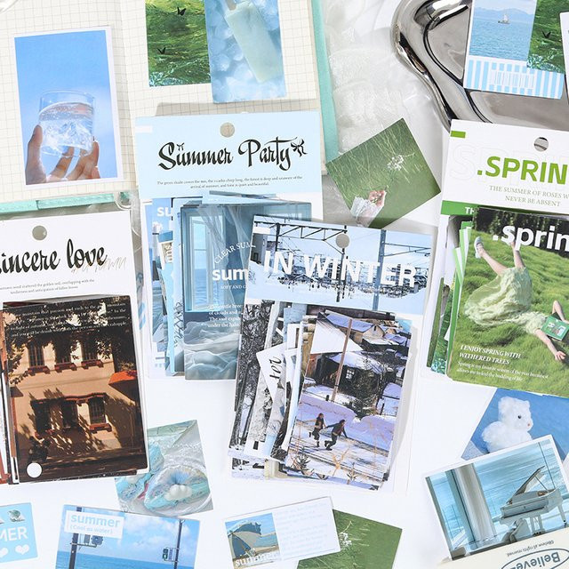 50 Stück Vier-Jahreszeiten-Landschaftsaufkleber in Multicolour für Tagebuchdekoration und DIY-Projekte - Bild 1