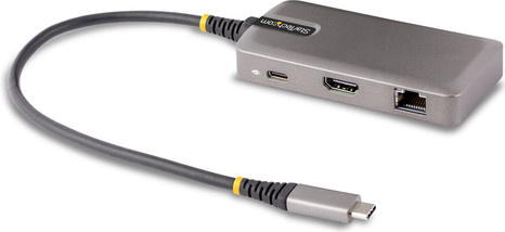 StarTech.com USB-C Multiport Adapter Mini Docking Station mit 4K 60Hz HDMI HDR, 2-Port 5Gbps USB 3.0 Hub, 100W Power Delivery und GbE Ethernet in Grau (103B-USBC-MULTIPORT) - Bild 1