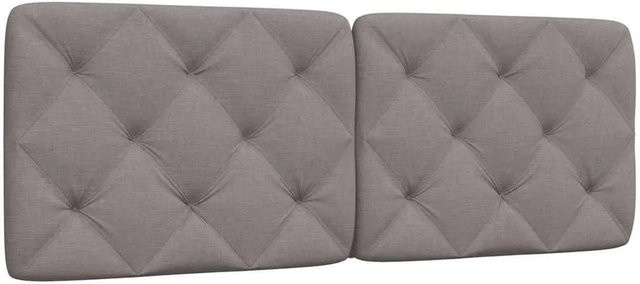 vidaXL Kopfteil-Kissen Taupe mit Rauten-Heftung aus Polyestergewebe, Breite: 140 cm - Bild 1