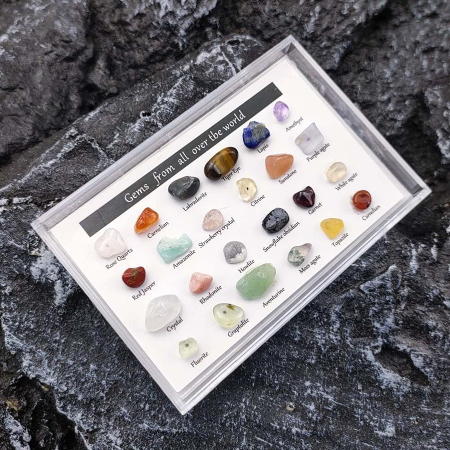 TOMTOP JMS Mineralien Edelstein Set 24-teiliges Set Geologie Bunt - Bild 3
