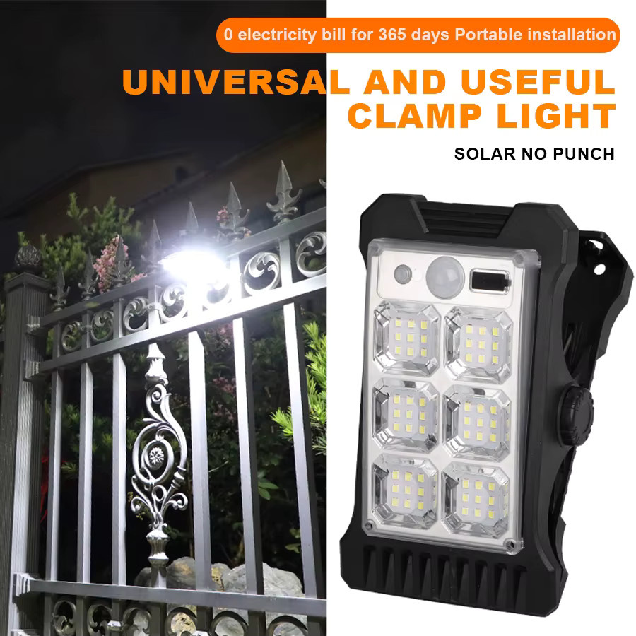 KDULIT YD-18 Solar Clip Licht mit Bewegungssensor, wasserdichte tragbare Außenlampe für Garten, Terrasse und Camping - Bild 2