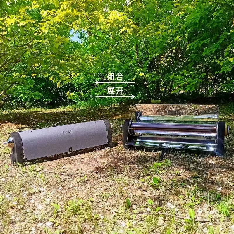 Tragbarer Solar-Grill aus Edelstahl für Camping und Picknick in Silber und Weiß - Bild 3