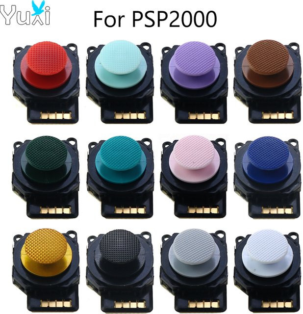 YuXi 3D-Analog-Joystick-Sensormodul für PSP 2000 Konsole in Schwarz mit mehrfarbiger Wippkappe - Bild 1