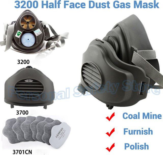 Industrielle Vollgesichts-Gasmaske 41in1 Typ 3700 mit Atemschutzfiltern zum Schutz gegen Staub und Formaldehyd beim Lackieren und Sprühen - Bild 1