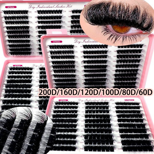 LYBCG Wimpern-Cluster mit Spikes, Einzelne Volumen-Wimpern-Cluster, Unisex - Bild 1