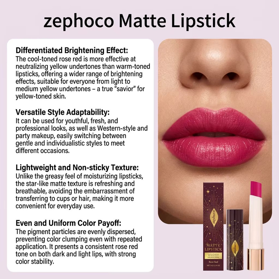 Zephoco Star Glow Matte Lippenstift, mehrfarbig - Bild 2