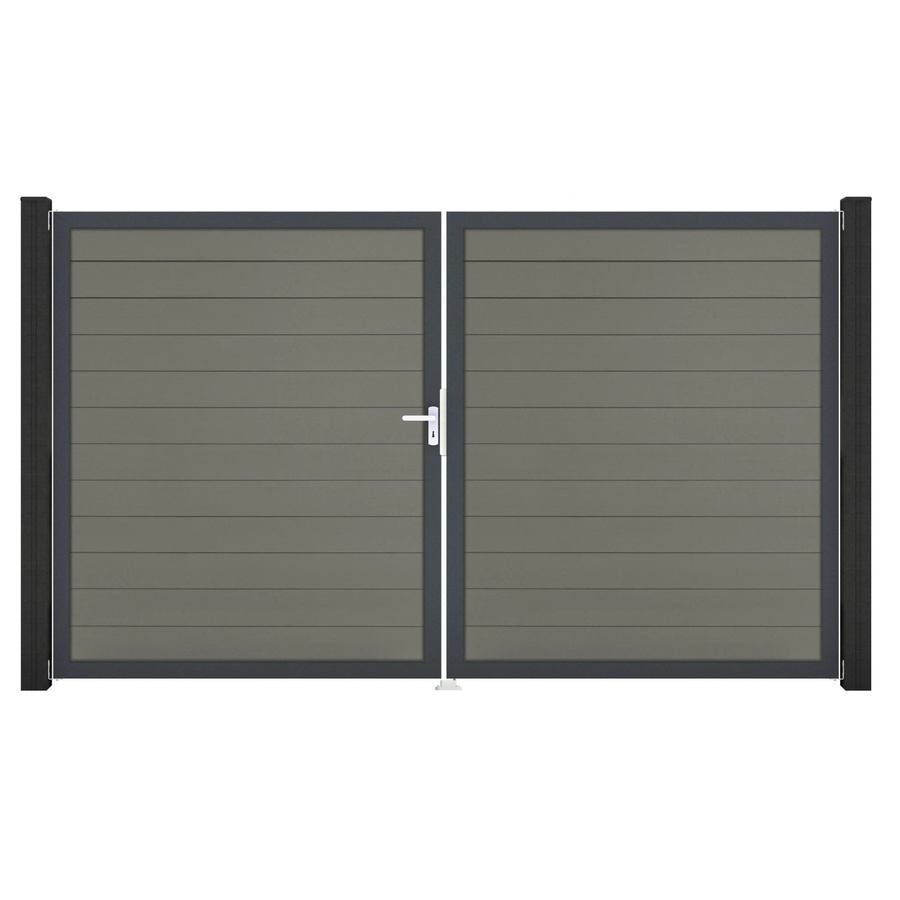 GroJa Solid Steckzaun Tor DB Doppel-Tor Grau DIN Links - Bild 2