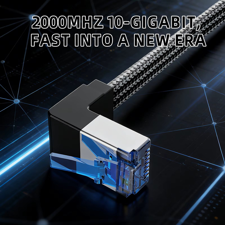 CAT8 Ethernet LAN-Kabel Schwarz mit 40 Gbit/s und 2000 MHz für Router, Laptops und PS5 - Bild 2