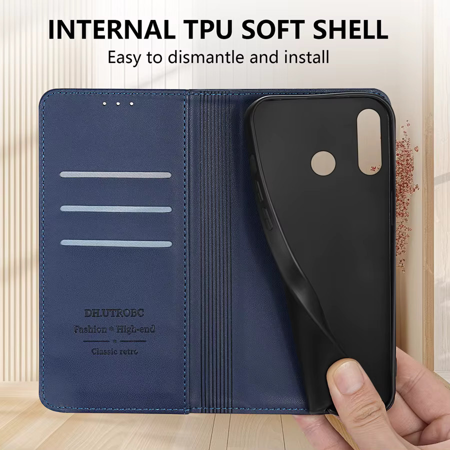 Magnetische Leder-Brieftasche mit Kartensteckplätzen für Huawei P20 Pro P30 P40 Lite P Smart 2019 und Honor 10 Lite 20i in Pink und Blau - Bild 6