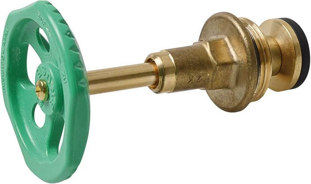 Kirchhoff Oberteil mit langer Spindel für KFR-Ventil 25 mm (1 Zoll) aus Messing in Gold und Grün - Bild 1