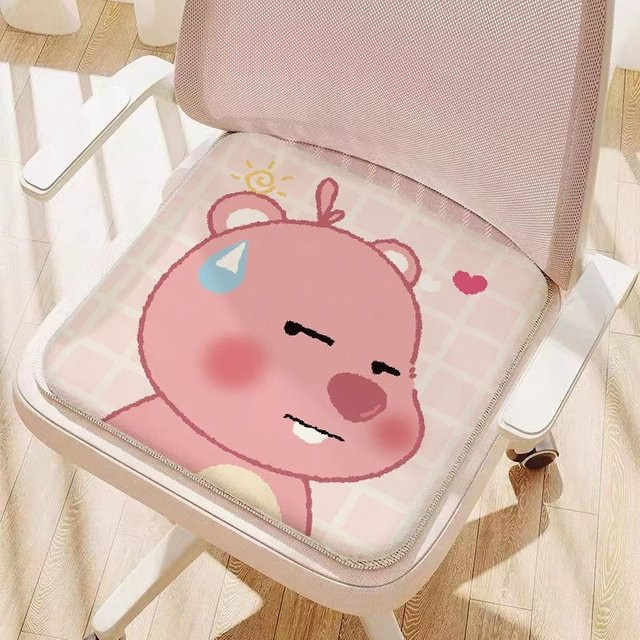 Pororo Loopy Cartoon Sitzkissen für Computerstühle und Tischstühle, quadratisches Sitzpolster in Pink - Bild 1