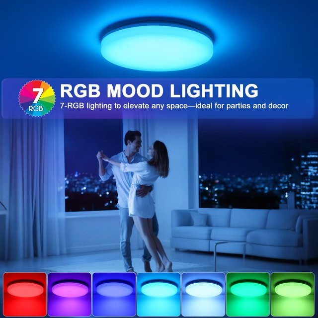 LEOEU LED-Deckenleuchte mit Radar-Sensor und Fernbedienung, 18W, 1800LM, IP44, Weiß, Rund, für Badezimmer, Flur und Balkon - Bild 1
