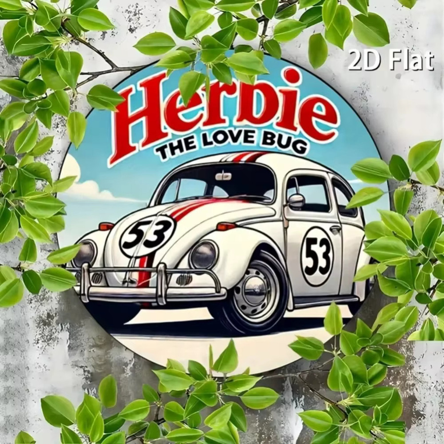 CIFBUY Metallschild Herbie The Love Bug Vintage Beetle Racing Wandkunst Retro-Auto-Dekor - Bild 6