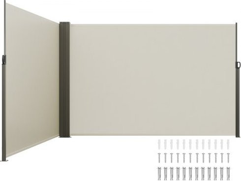 VEVOR Seitenmarkise Beige aus Polyester mit PU-Beschichtung als Sichtschutz für Balkon und Innenhof, B/H: 600 x 200 cm - Bild 1