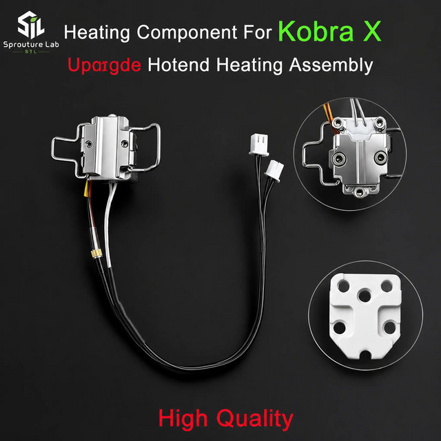 Sprouture Lab Heizbaugruppe für Kobra X mit Keramikheizer und Thermistor in Silber - Bild 1