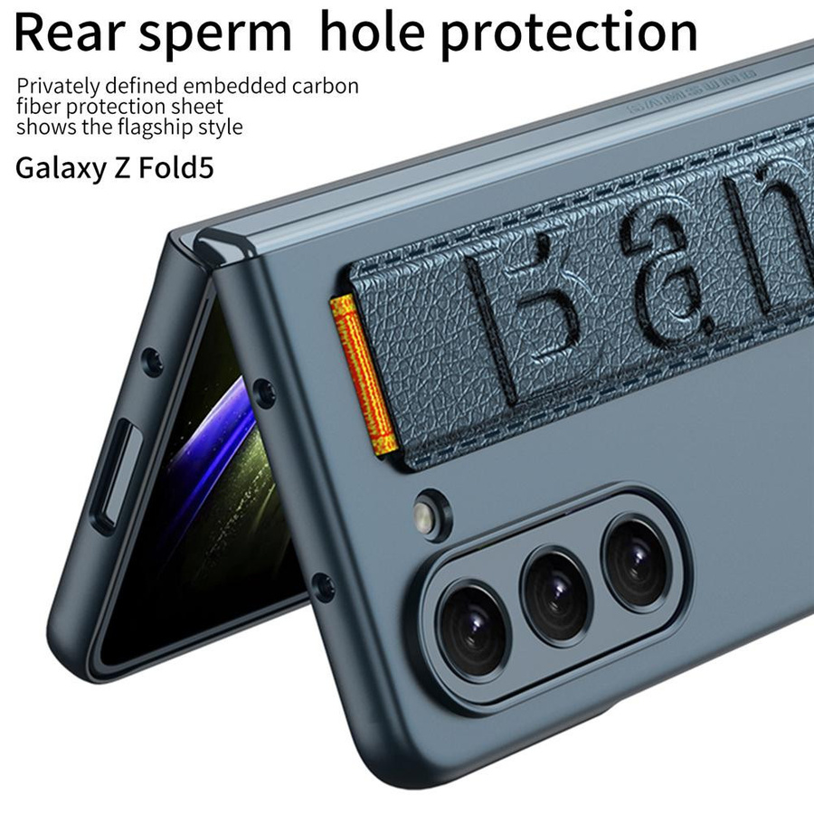 Ultradünne Silikonhülle mit Armband für Samsung Galaxy Z Fold 5 5G inklusive Kameraschutz und Stoßfestigkeit - Bild 3