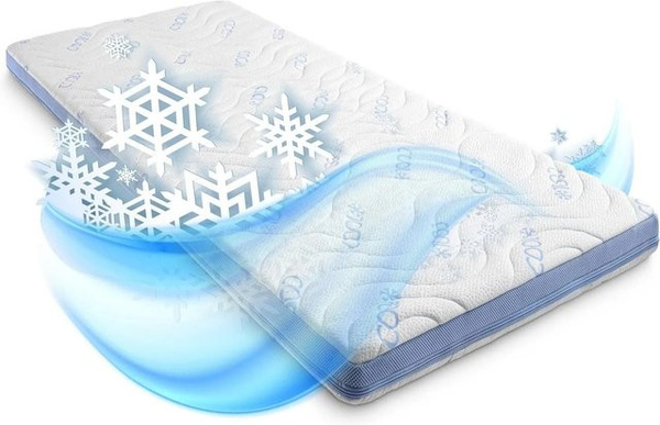 CloudComfort TOPPER Cool Matratzenauflage aus Kaltschaum und Mikrofaser, Weiß, B: 120 cm, L: 200 cm