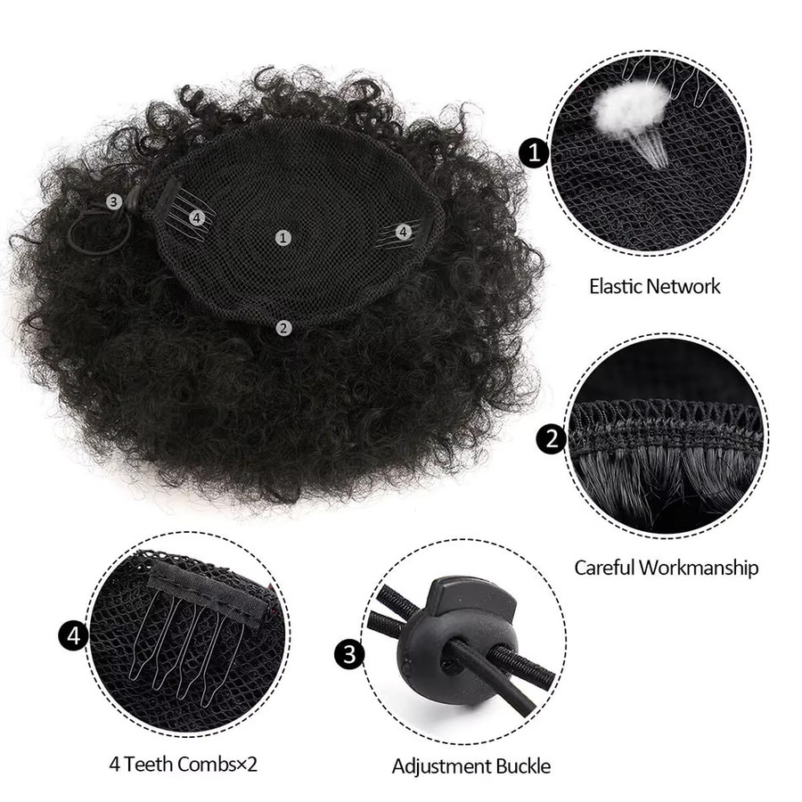 Alana beauty Afro Kinky Curly Synthetische Pferdeschwanzverlängerung, Damen - Bild 6