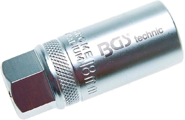 BGS Zündkerzen-Einsatz mit Haltefeder aus Chrom-Vanadium, Farbe Silber, Antrieb 1/2 Zoll, Schlüsselweite 18 mm - Bild 2