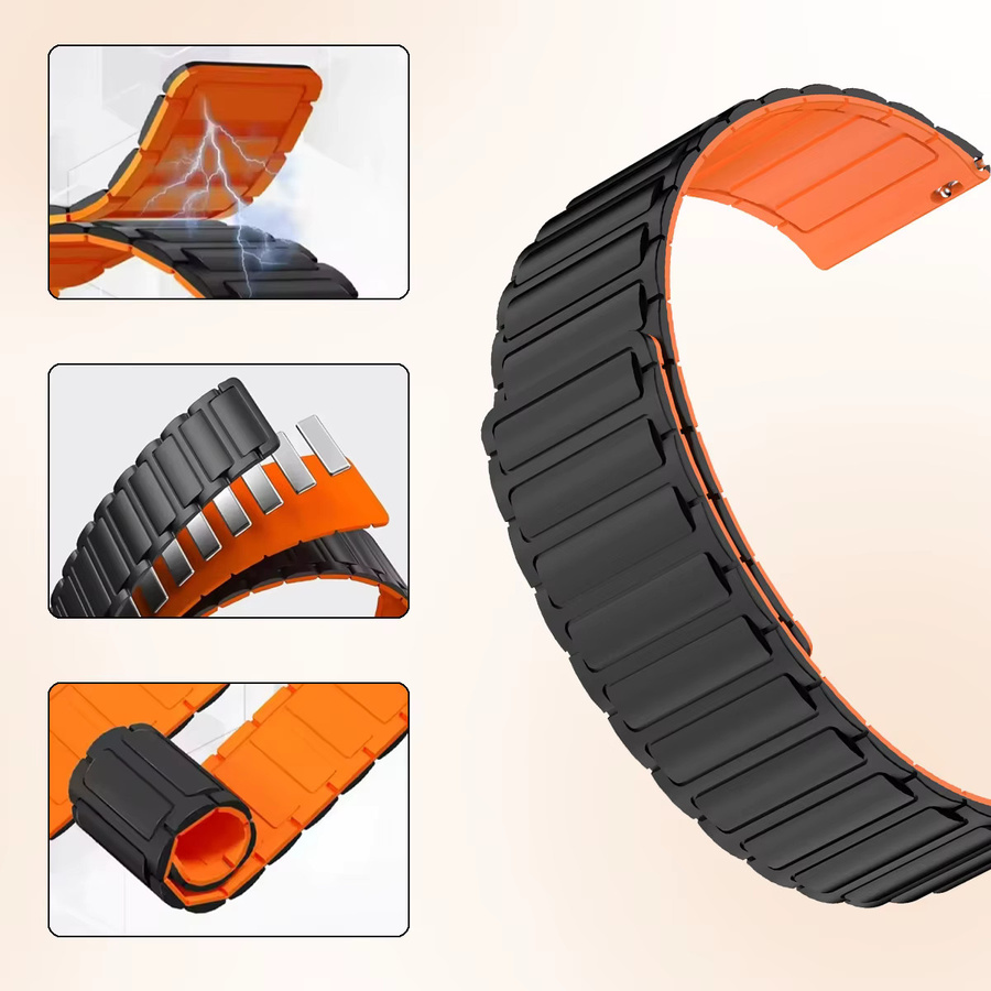 Uhrenarmband Silikon, Magnetisch, für Amazfit Bip 6 46mm - Bild 2