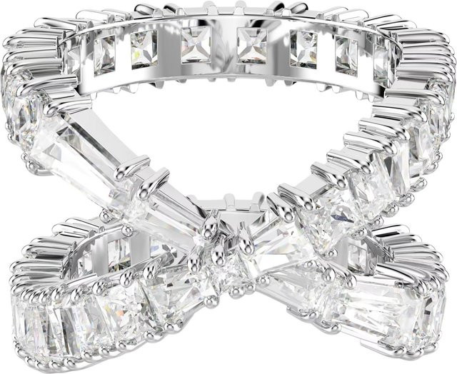 Swarovski Ring, Hyperbola Muster Design, Zirkonia, Silber, Damen, Ringgröße 58 - Bild 1