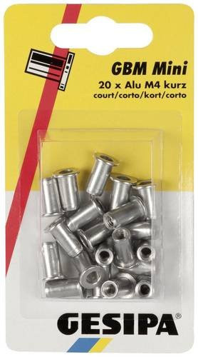 Gesipa Blindnietmutter M4 in Silber, 20 Stück - Bild 1
