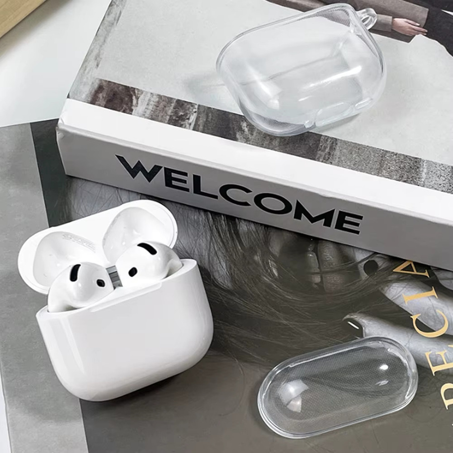 Transparente Schutzhülle für Apple AirPods 4. Generation und AirPods Pro 2 aus TPU mit Haken und Reinigungswerkzeug - Bild 2