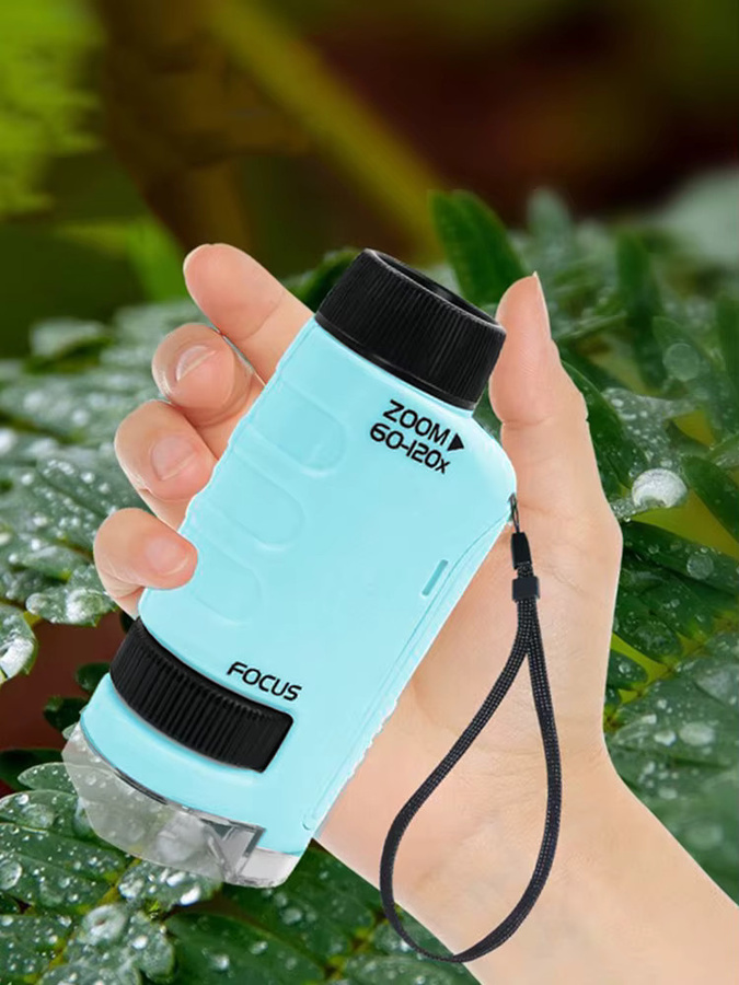 APWIKOGER Mini-Handmikroskop, Taschenmikroskop, mit LED-Licht, batteriebetrieben - Bild 1