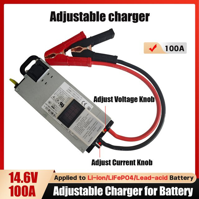 SUSUTOO Universelles Batterieladegerät in Silber mit einstellbaren Modi für Lithium 12,6V, LiFePO4 14,6V und Blei-Säure 12V mit 3-100A Ausgang - Bild 1