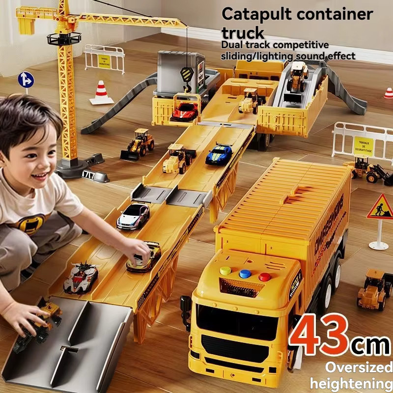 NUOYING Übergroßer Kinder-Behälter-LKW, LKW, Metall, Kunststoff, Gelb - Bild 4