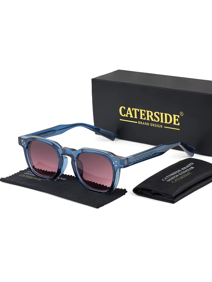 CATERSIDE Sonnenbrille, Quadrat, Vollrand, Kunststoff, Blau, Unisex - Bild 3