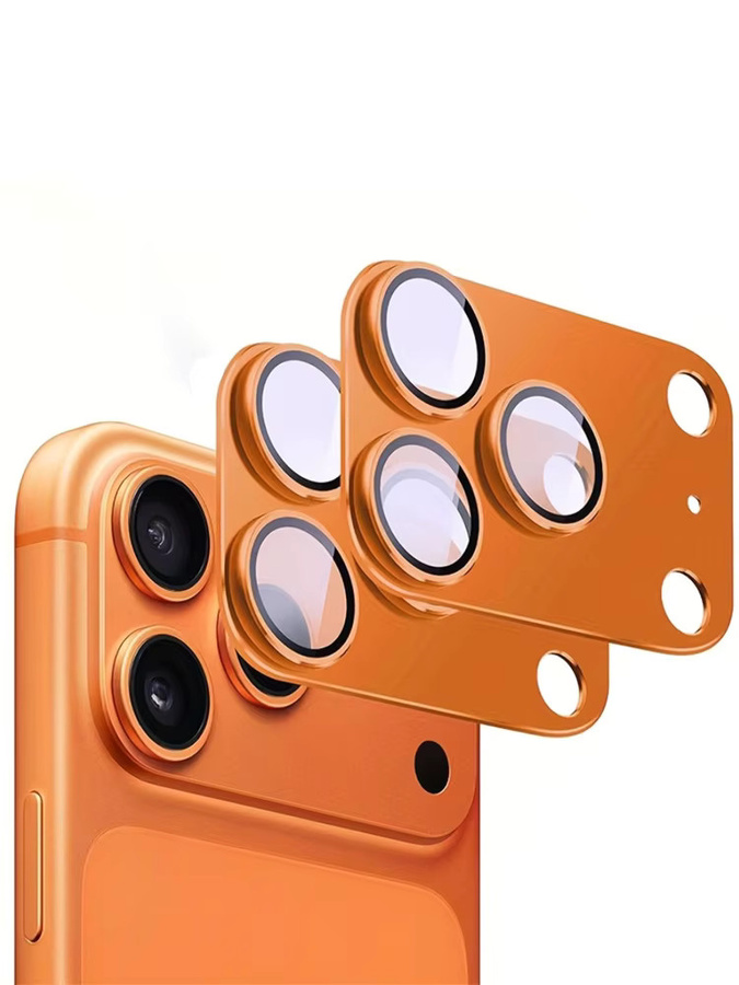 NNBILI 2 Stück Kameraobjektivschutz für iPhone 17 Pro Max aus gehärtetem 9H Glas in Transparent und Orange - Bild 6