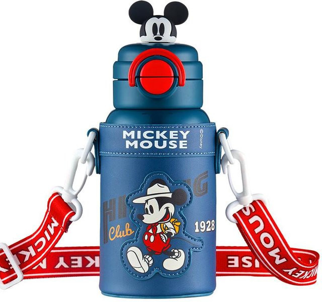 Disney Isolierbecher Mickey Maus Design in Blau, Trinkflasche aus lebensmittelechtem 316 Edelstahl mit zwei Trinköffnungen, 550 ml - Bild 1