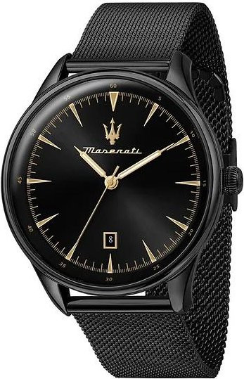 Maserati Armbanduhr, Quarz, Edelstahl, Schwarz, 45 mm, Herren - Bild 1