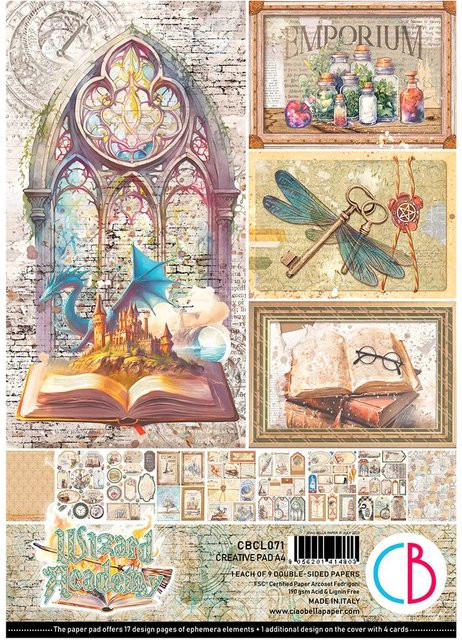 Ciao Bella Papier-Set Wizard Academy in Braun, Beige und Multicolor, A4 - Bild 1