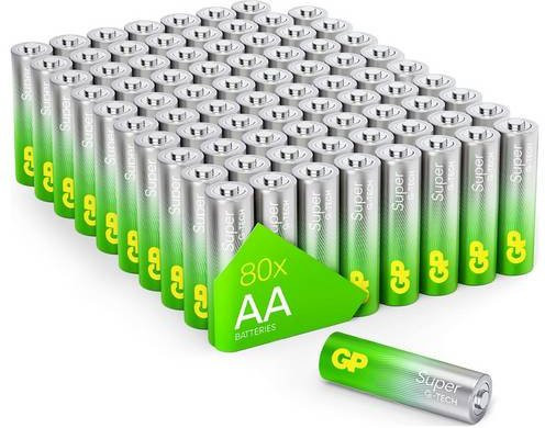 GP Batteries Super Mignon AA Alkali-Mangan Batterien 1.5V, 80 Stück - Bild 1