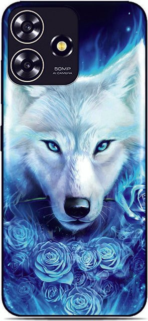 Wolf Tier Handyhülle für Motorola Moto G-Serie in Blau - Bild 1