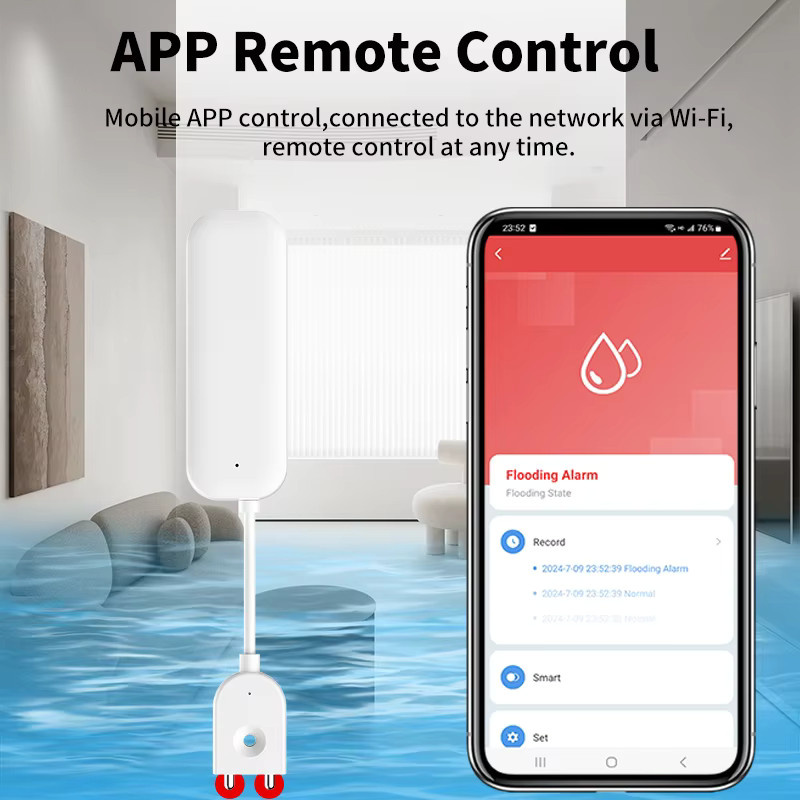 Tuya Smart Wasser Sensor Zigbee 3.0 und WiFi Wasserleck Detektor mit App-Fernsteuerung in Weiß, kompatibel mit SmartLife und Yandex - Bild 2