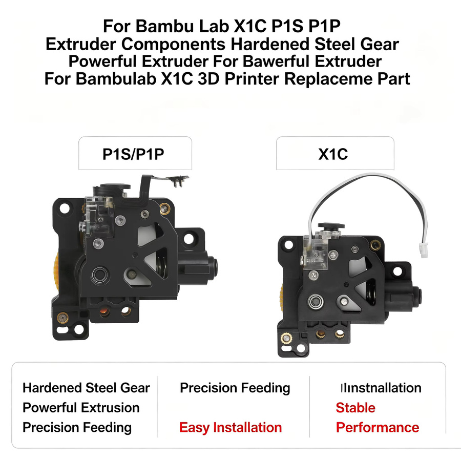 Bambu Lab Ersatzteil: Gehärtetes Stahlzahnrad für Extruder der Modelle X1C, P1S und P1P in Schwarz - Bild 2