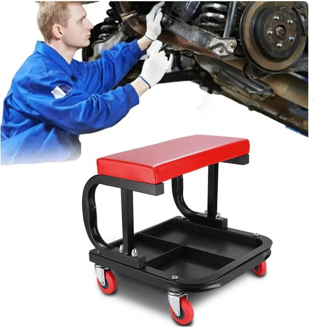 YUZHI Rollbarer Werkzeugwagen in Rot mit Werkzeugablage und Tablett für Werkstatt und Automobilreparaturen B/T/H: 36,0 x 35,0 x 35,0 cm - Bild 1