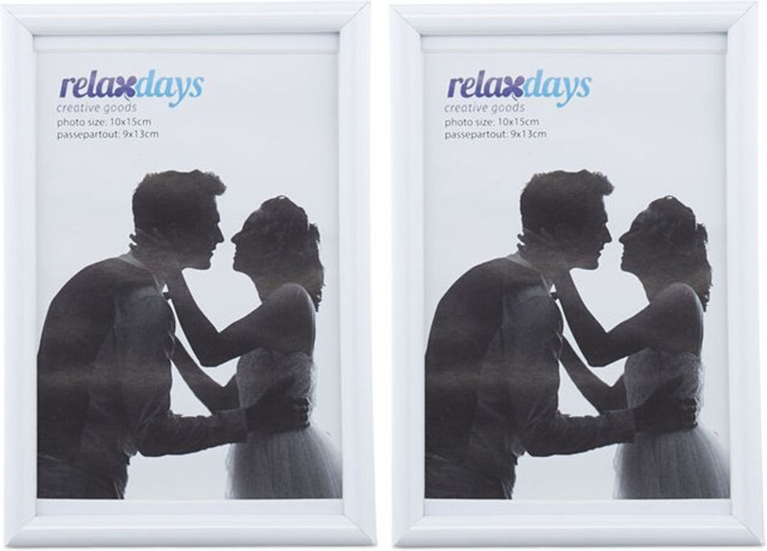 24er Set Relaxdays Bilderrahmen in Weiß, Modernes Design mit Passepartout, Rechteckig, für Tischaufstellung oder Wandmontage, Format: 10 x 15 cm - Bild 1