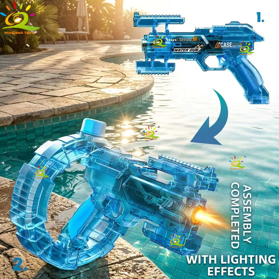 HUIQIBAO Weltraum Elektrische Weltraum-Wasserpistole, Automatische Spritzpistole, transparent, blau - Bild 2