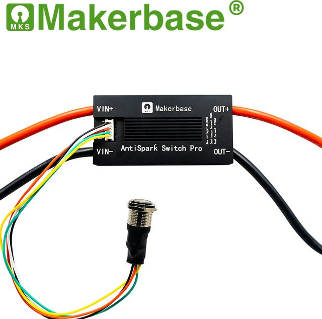 MKS AntiSpark Switch Pro Anti-Funkenschalter aus Aluminium in Schwarz, kompatibel mit VESC für Hochspannung und Hochstrom - Bild 1