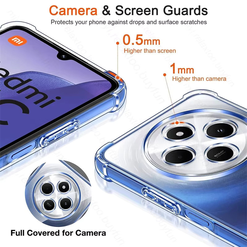 Stoßfeste transparente Silikonhülle für Xiaomi Redmi 14C und Poco C75 - Bild 4