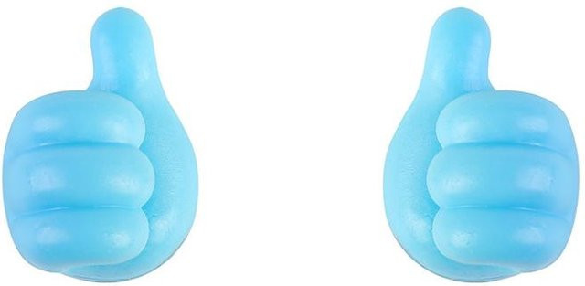 Selbstklebender Mini-Gummihalter von Teacher Hua zur Aufbewahrung von Brillenkabeln und Ladeleitungen in Blau - Bild 1