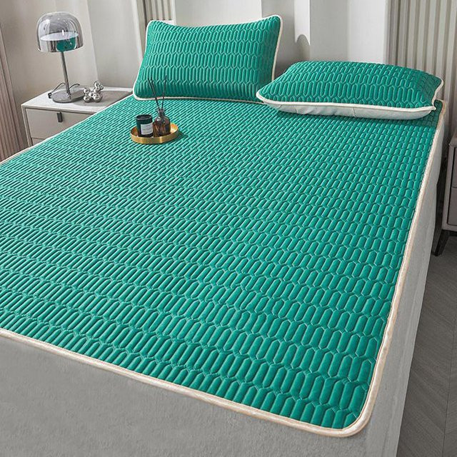 Yiran Furniture Steppmatratzen Set aus Latex und Polyester, kühlende Sommer-Schlafmatten, 2er Pack, Türkis, B/T/H: 90 x 190 cm - Bild 1