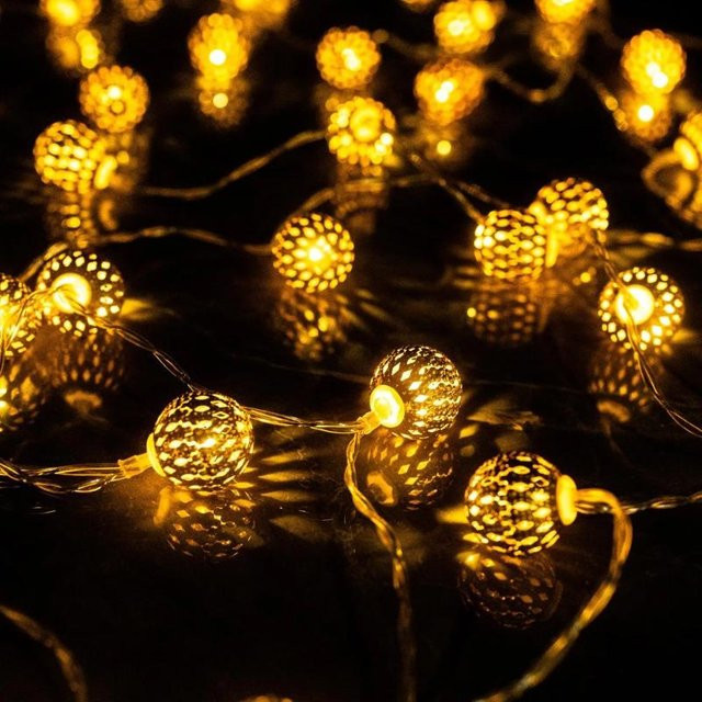 MIMIRGB Marokkanische Solar-Lichterkette mit 10 LED in Bunt für die Außendekoration, Länge: 1,5 m - Bild 1