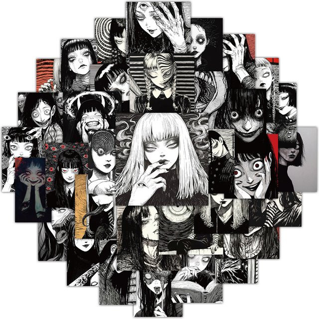 Rspctou Horror-Mädchen Anime-Sticker Set mit Halloween-Motiven in Multicolour für Laptop, Notizbuch und DIY-Projekte - Bild 1